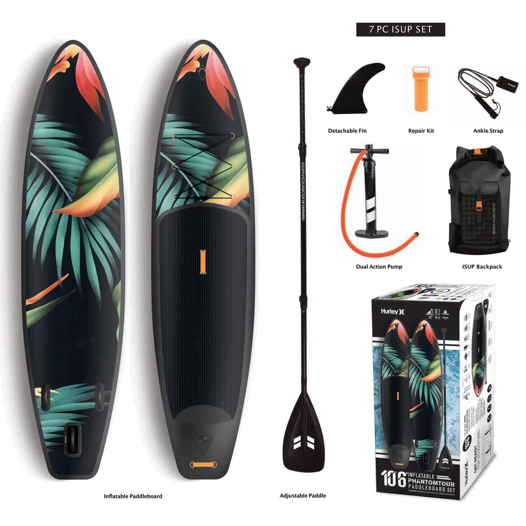 HURLEY ISUP - PHANTOMTOUR PARADISE INFLATABLE PADDLEBOARD SET 10′6 (USE 33% OFF DISCOUNT CODE)