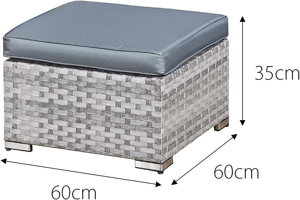 Oseasons Acorn Rattan 5 Seat Lounge Sofa Set in Dove Grey