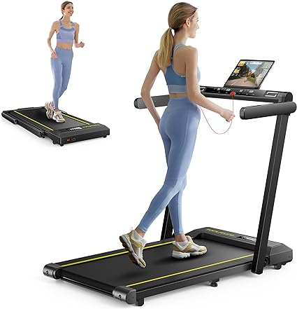 2 In 1 Home Folding Treadmill, Dual LED Screen.