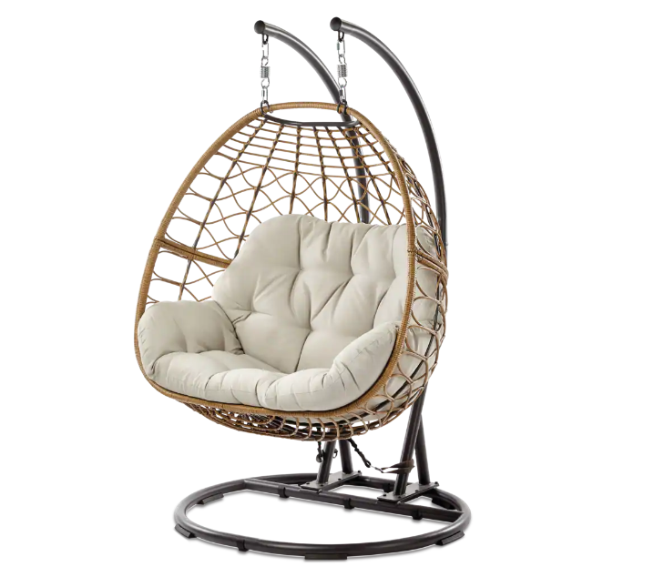 CANVAS Sydney Double Outdoor Patio Egg Swing Chair w/ Stand