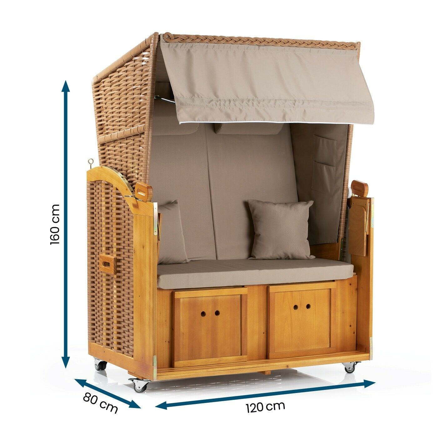 Beach Chair Premium Full Recliner Baltic Sea Garden Recliner Sun Island Roller Anti-UV