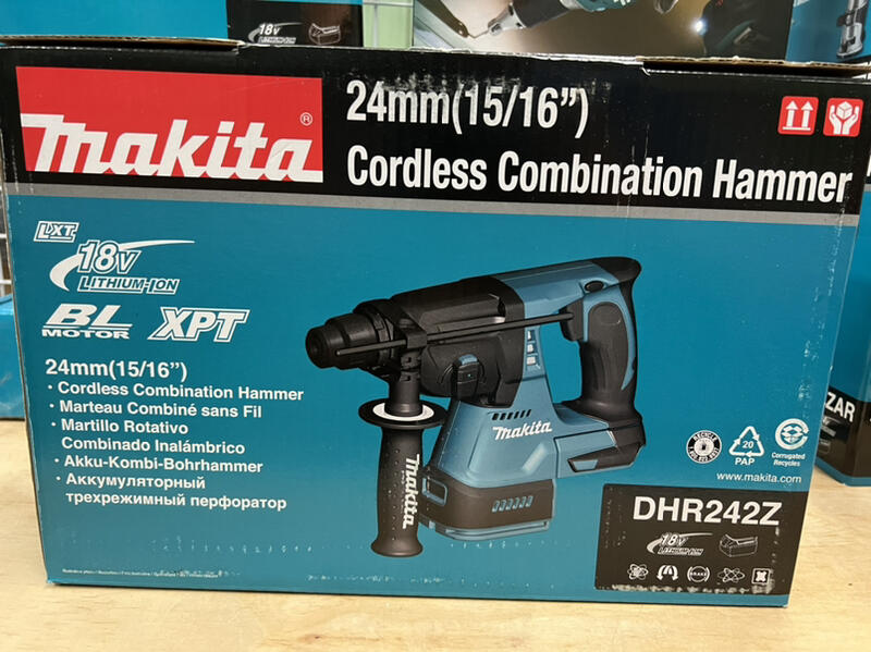 MAKITA DHR242RMJ 18V LXT 24MM SDS+ PLUS BRUSHLESS ROTARY HAMMER DRILL INC 2X 4.0AH BATTS