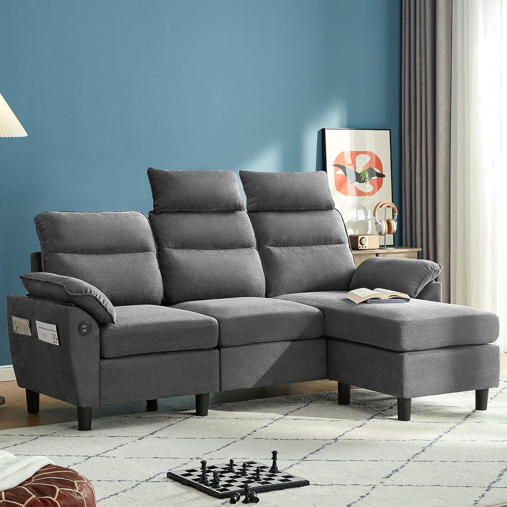LINSY HOME Reversible Sectional Couch