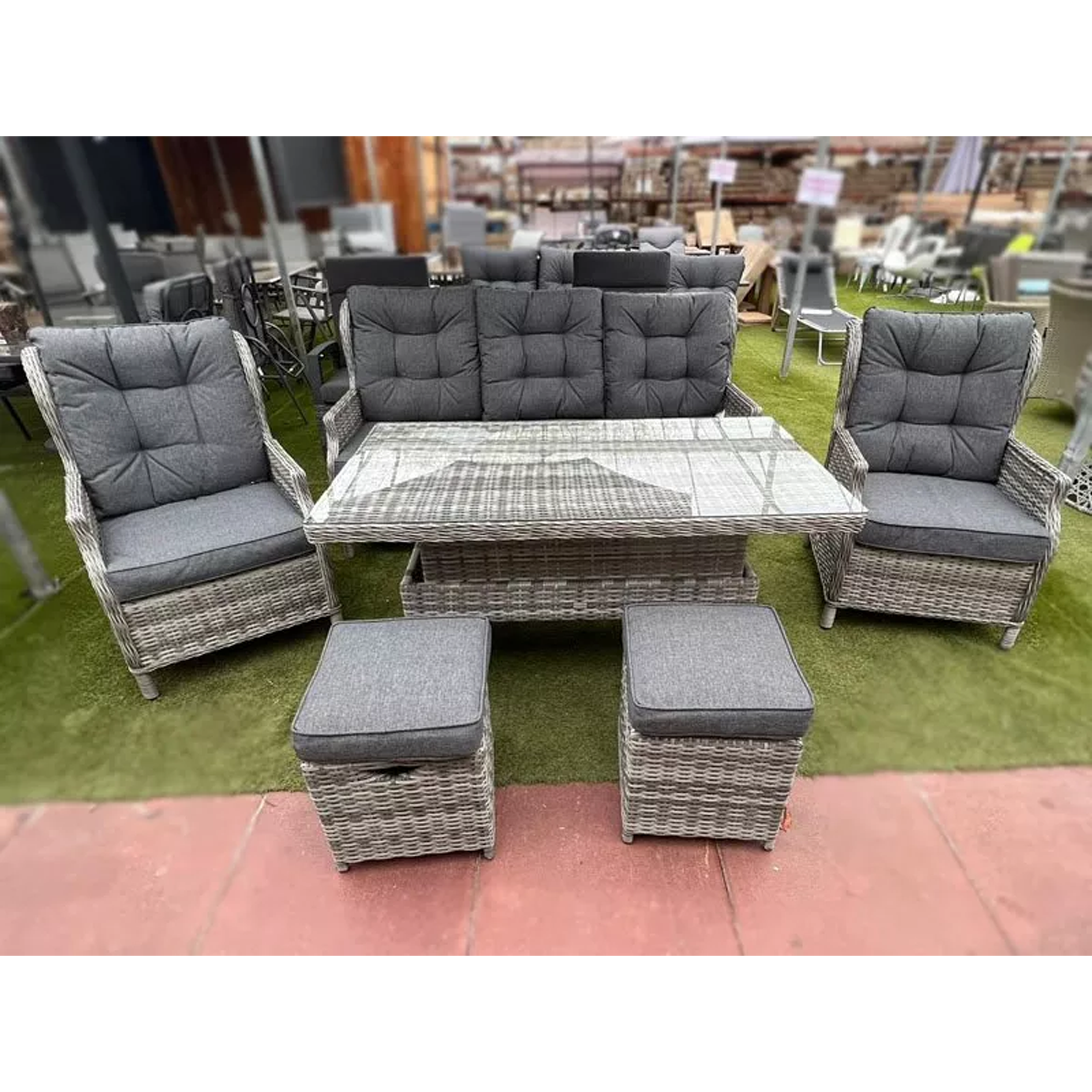 Sapcote Deluxe Reclining Lounge Set (Grey)