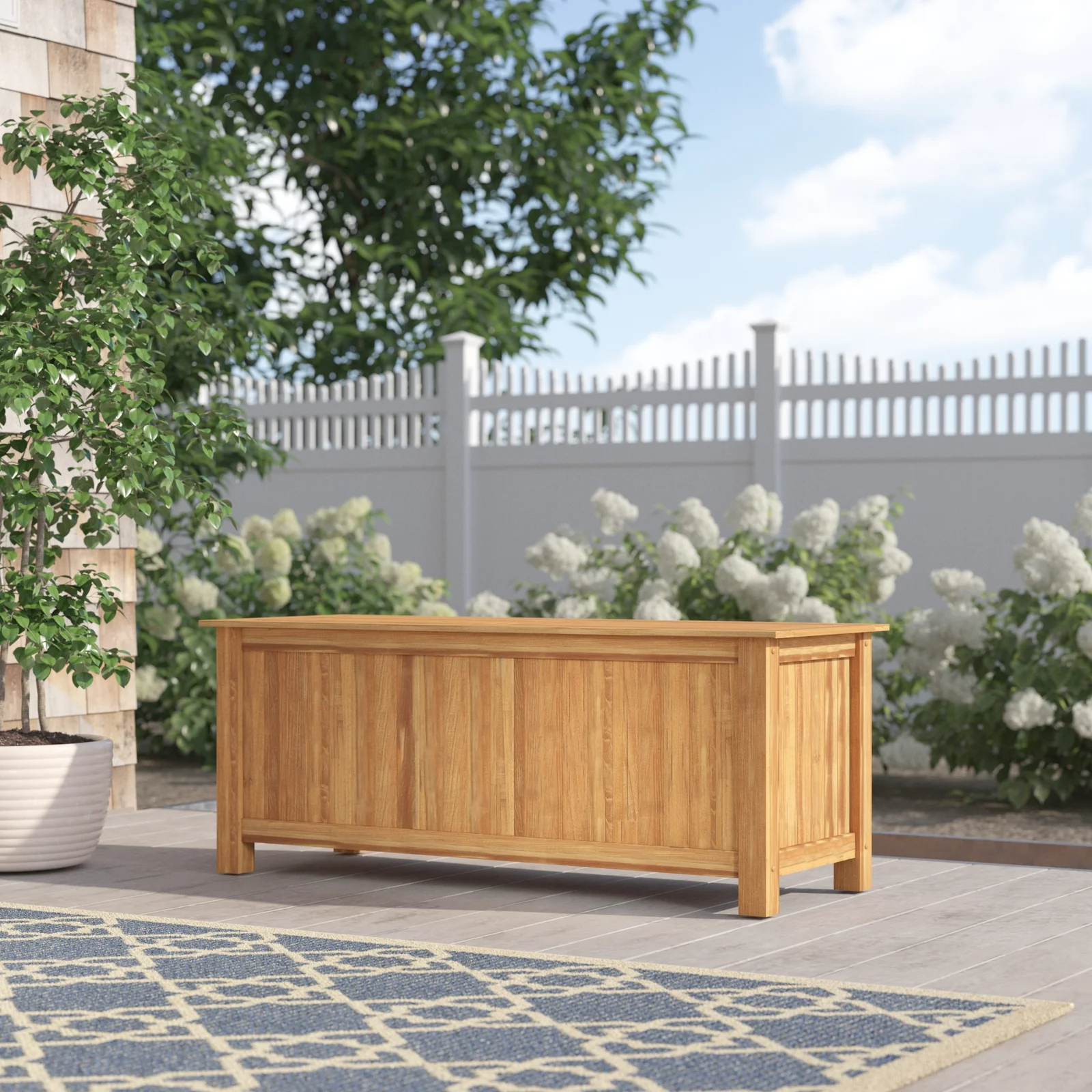 【Storage Shed】Birch Lane Summerton Teak Solid Wood Deck Box in Natural Teak