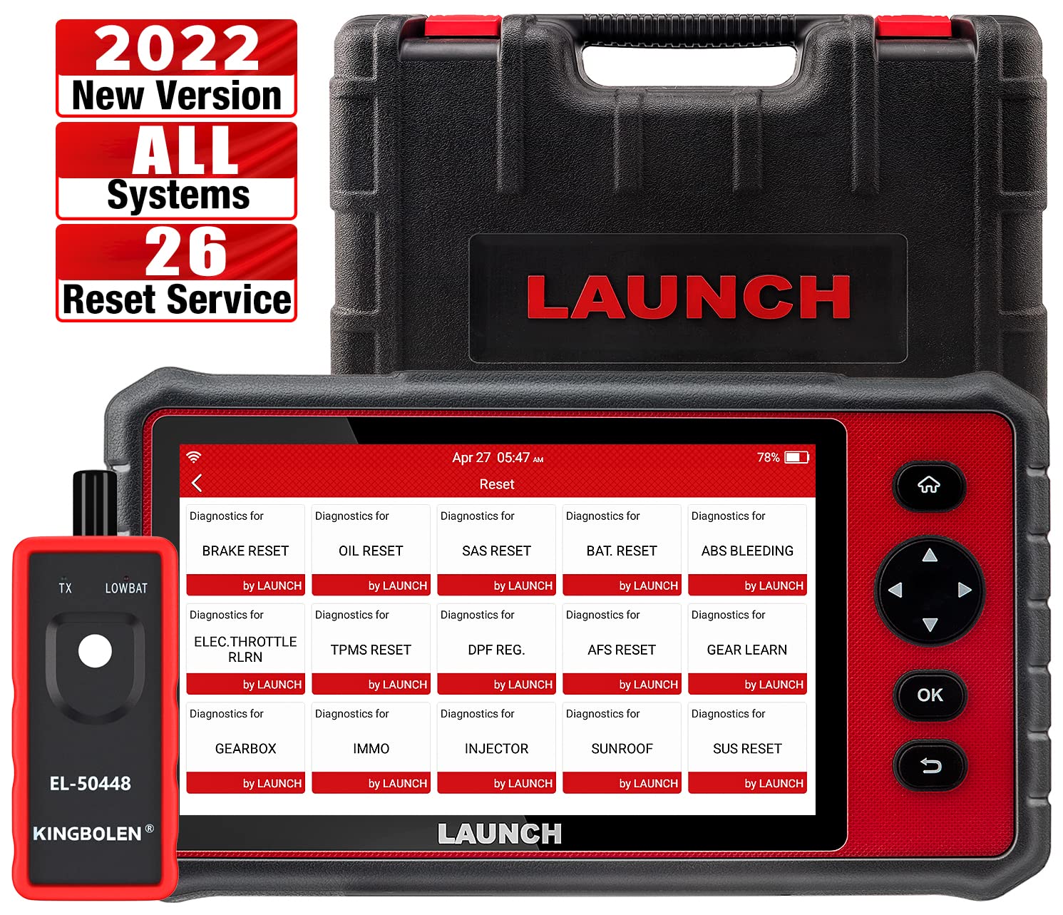 [2022 New] LAUNCH CRP909E Elite Full System OBD2 Scanner,OE-Level Car Diagnostic Scan Tool,26 Reset Service Functions,Key Program,TPMS,SAS,DPF,IMMO,ABS Bleeding, WiFi Free Update,TPMS As Gift