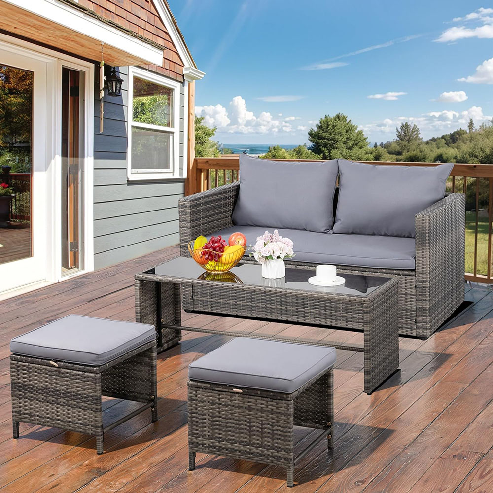 Shintenchi Patio Furniture 4 Pieces Wicker Patio Furniture Sets