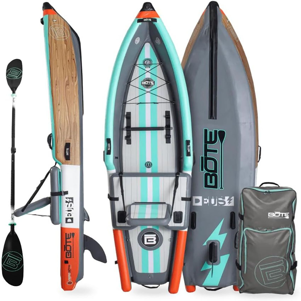 BOTE Deus Aero Inflatable MagnePod Compatible Kayak for Adults and Kids Including Travel Bag, 1 Person Single Seater, Inflatable Kayak for Recreational Fishing Hunting Leisure
