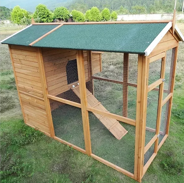 LARGE SIZE FIR WOODEN WATERPROOF ROOF GREEN CHICKEN COOPS FOR SALE