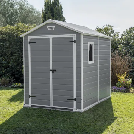 Keter Manor Outdoor Garden Storage Shed, Beige, 4 x8、6 x6、6 x 8 ft