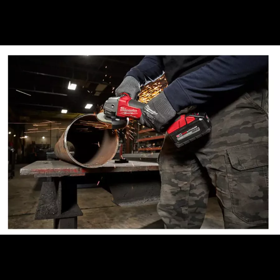 M18 FUEL 18-Volt Lithium-Ion Brushless Cordless 4-1/2 in. Grinder, Paddle Switch Kit with Two 6.0 Ah Batteries