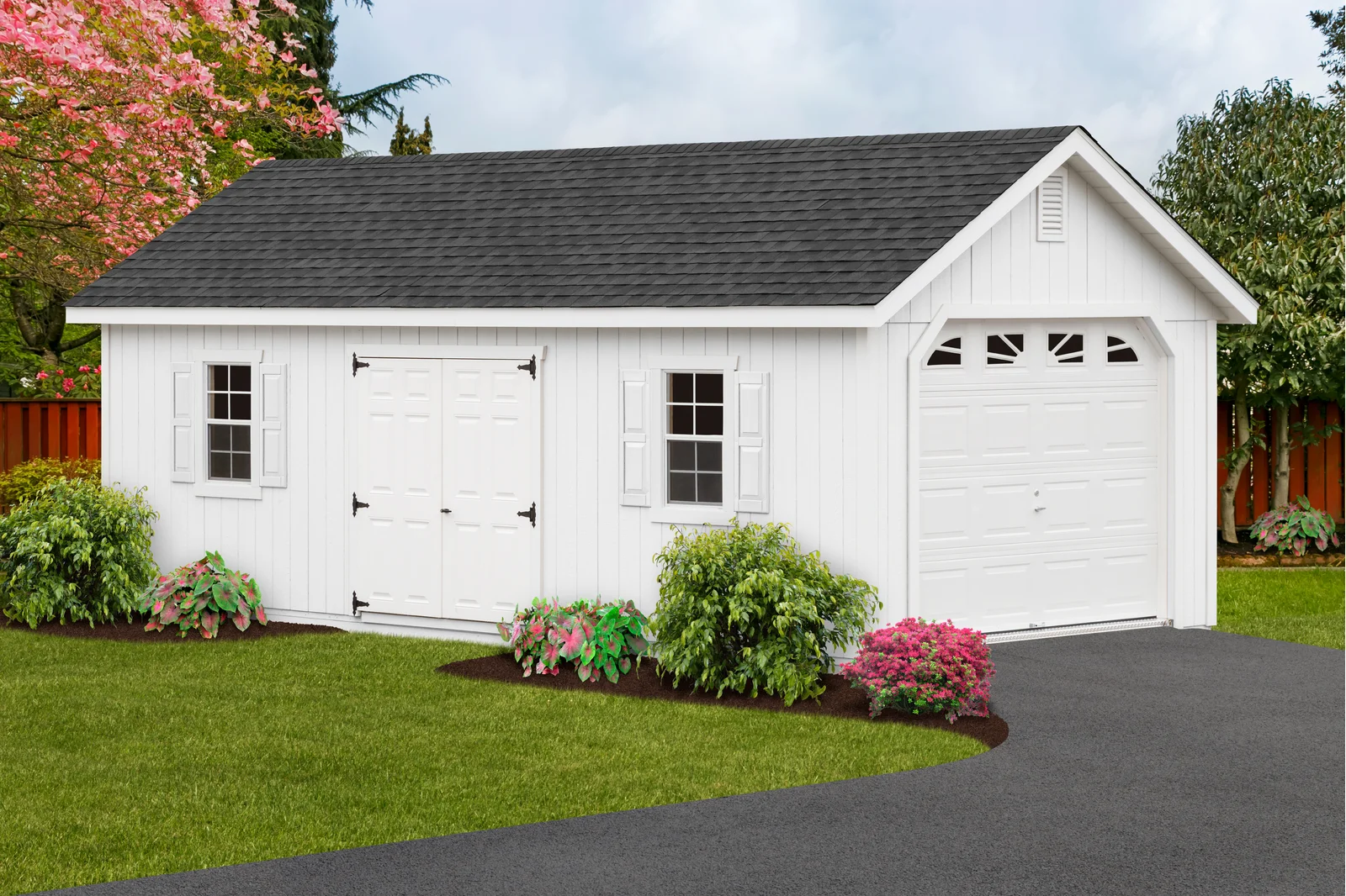 【Storage Shed】12 ft. W x 26 ft. D Solid Wooden Garage Shed