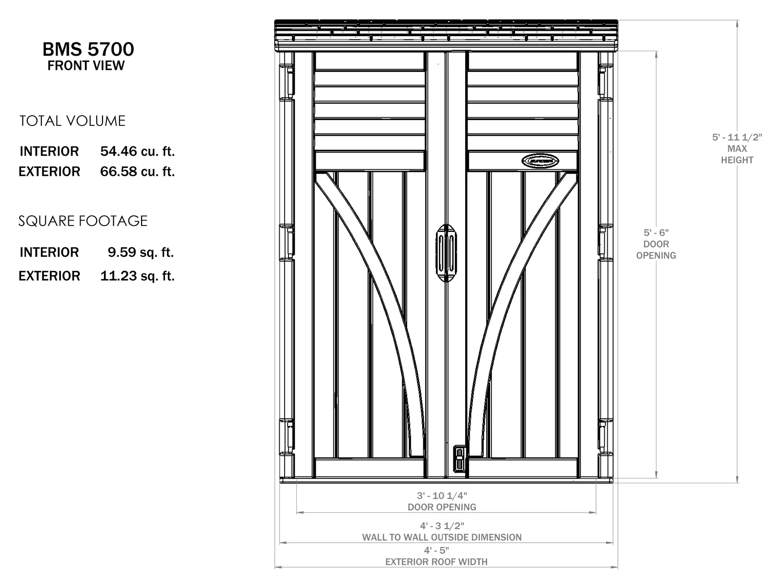 【Storage Shed】4x3 ft Plastic Vertical Tool Shed