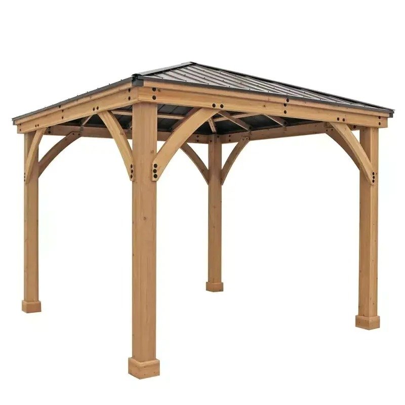Meridian 10 feet. Width X 10 feet. D solid wood patio gazebo