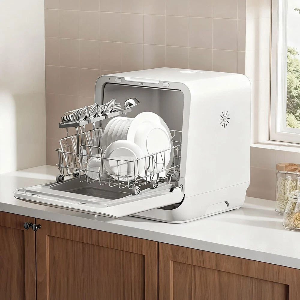 COMFEE Table Top Dishwasher Mini Tabletop Dishwasher 6L Built-in Water Tank